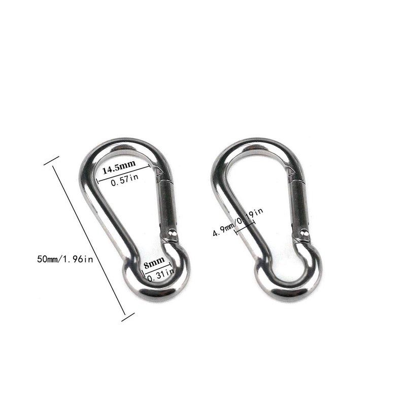 Hamineler 2PCS 304 Stainless Steel Single Pulley Block M15, Wire Rope Crane Pulley Block Hanging Wire Towing Wheel with 2PCS Spring Snap Hook - Image 3